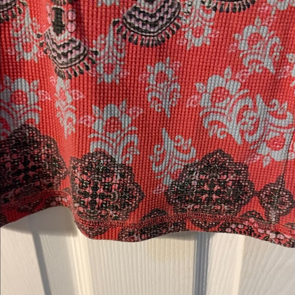 Free People Red and Black Patterned Long Sleeve Top - Picture 6 of 10